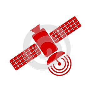 Satellite solid icon, navigation and communication, flat sign