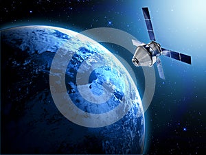 Satellite in space photo