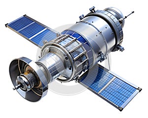 Satellite in Space Solar Panels and Technology photo