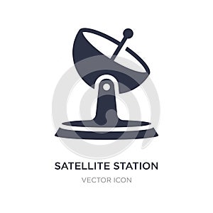 satellite station icon on white background. Simple element illustration from Technology concept