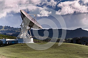 Satellite station with large dish