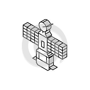 satellite technology aeronautical engineer isometric icon vector illustration