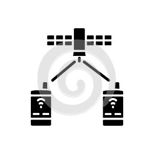 Satellite telephony black glyph icon