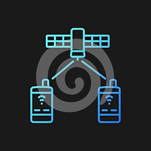 Satellite telephony gradient vector icon for dark theme