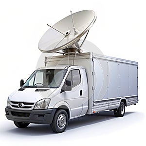 Satellite Truck isolated on white background
