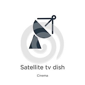 Satellite tv dish icon vector. Trendy flat satellite tv dish icon from cinema collection isolated on white background. Vector