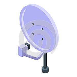 Satellite tv icon, isometric style photo