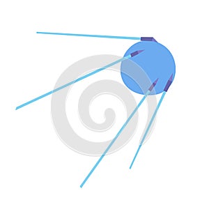 Satellite vector icon. Pinion cartoon style sticker