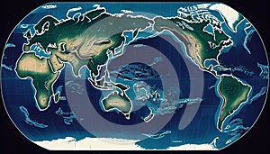 Satellite View of Earth\'s Continents in Outline, Made with Generative AI