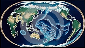 Satellite View of Earth\'s Continents in Outline, Made with Generative AI