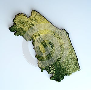 Satellite view of the Marche region. Italy.