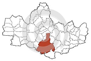 Satellite view of the Municipalities, Monza e Brianza, map. Lombardy, Italy photo