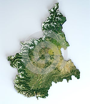 Satellite view of the Piedmont region. Italy