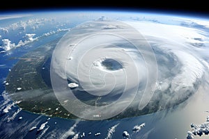 Satellite view of the planet Earth from space. Elements of this image furnished by NASA, space view of the American Ian hurricane