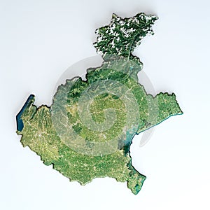 Satellite view of the Veneto region. Italy