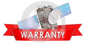 Satellite warranty concept. 3D rendering