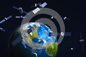 Satellites and earth