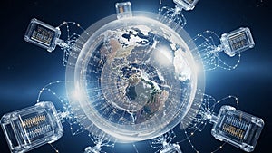 Satellites orbiting Earth technology global communication network