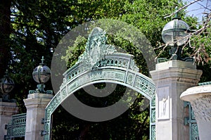 Sather Gate surrounded by greenery under the sunlight in Berkeley, California