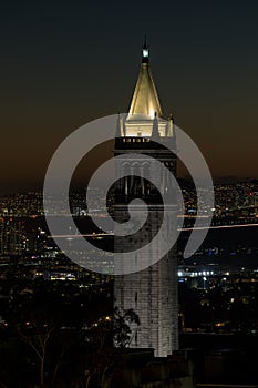 Sather Tower a.k.a. the Campanile closeup at UC Berkeley photo