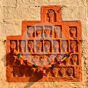 Sati Handprints in Mehrangarh Fort, Jaipur, Rajasthan