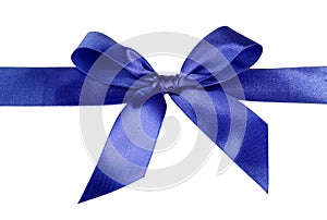 Satin blue ribbon bow