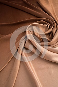 Satin fabric texture background Smooth elegant Brown silk or satin