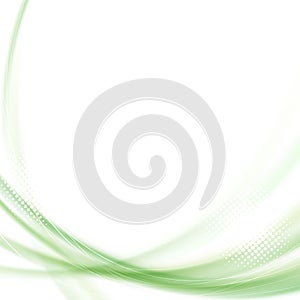 Satin green swoosh line background