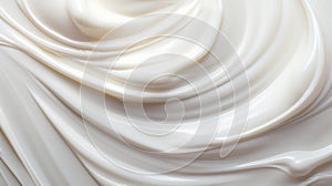 Satin Swirls Of Creamy White Texture. A Study In Fluidity And Grace. Generative AI photo