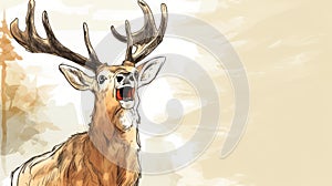Satirical Deer Illustration: Poorly Drawn Cartoon Sketch With Impact Driver
