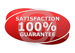 Satisfaction 100% guarantee Red sign