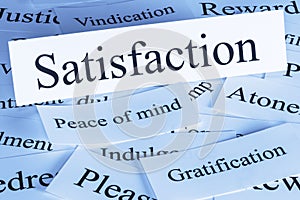 Satisfaction Concept in Words photo