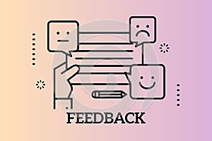 Satisfaction feedback with emoticon concept