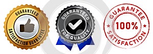 satisfaction guarantee badge stamp label sticker vector design