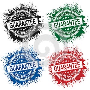 Satisfaction Guarantee grunge rubber stamp on white, vector illustration