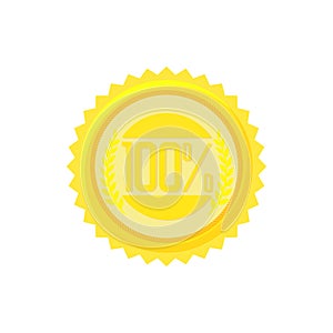 Satisfaction guarantee label icon, cartoon style