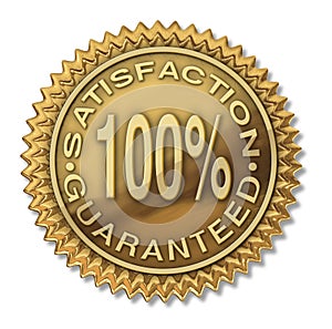 Satisfaction guaranteed 100% gold stamp