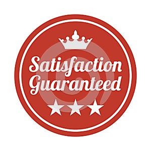 Satisfaction guaranteed badge on white background.