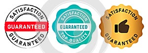 Satisfaction guaranteed guarantee stamp emblem seal vector illustration sign label