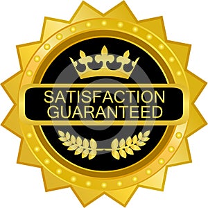 Satisfaction Guaranteed Luxury Gold Badge Icon