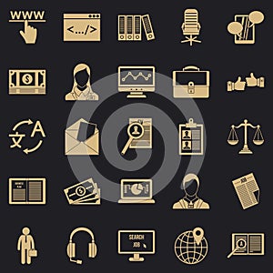 Satisfaction icons set, simple style