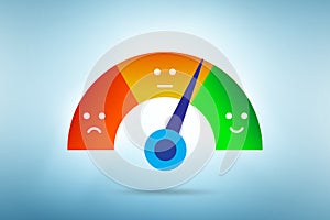 Satisfaction meter in customer opinion concept