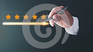 satisfaction rating customer service The best business scoring experience positive feedback Great Star Achievement Assessment