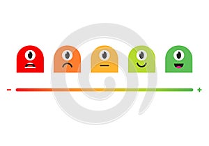 Satisfaction Rating. Set of Feedback Icons in form of emotions.