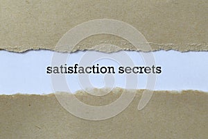 Satisfaction secrets on paper