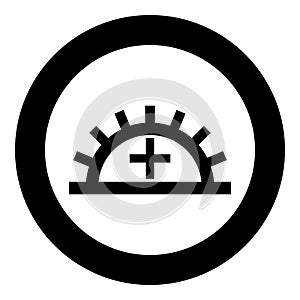 Satisfactory light fastness Designation on the wallpaper symbol icon in circle round black color vector illustration flat style