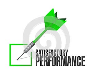satisfactory performance check dart illustration