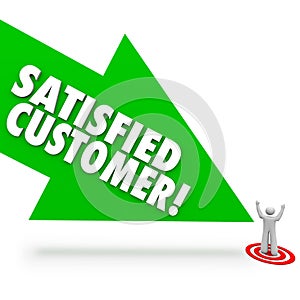 Satisfied Customer Arrow Pointing Happy Client Satisfaction photo