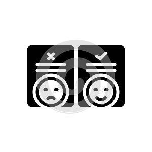 Black solid icon for Satisfied, contented and acquiescent