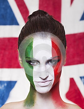 Satisfied italian supporter for FIFA 2014 during Italy VS England